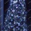 Künstlicher Weihnachtsbaum 3D Kanadische Tanne 240cm ist dicht mit weißen Silberverzierungen geschmückt