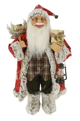 Dekoration Santa Claus traditionell gemustert 60cm