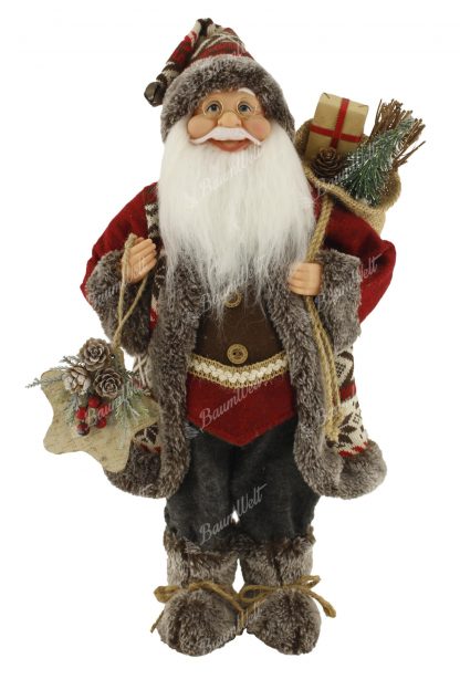 Dekoration Weihnachtsmann bordeaux 46cm