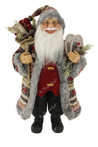 Dekoration Weihnachtsmann gemustert 60cm