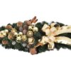 Dekorierte Mitte Weihnachtsgirlande Golden 60cm mit goldenen Verzierungen, Zapfen und Schleife