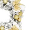 Schnee-Adventskranz Golden 25cm mit goldenen Verzierungen und Schleifen