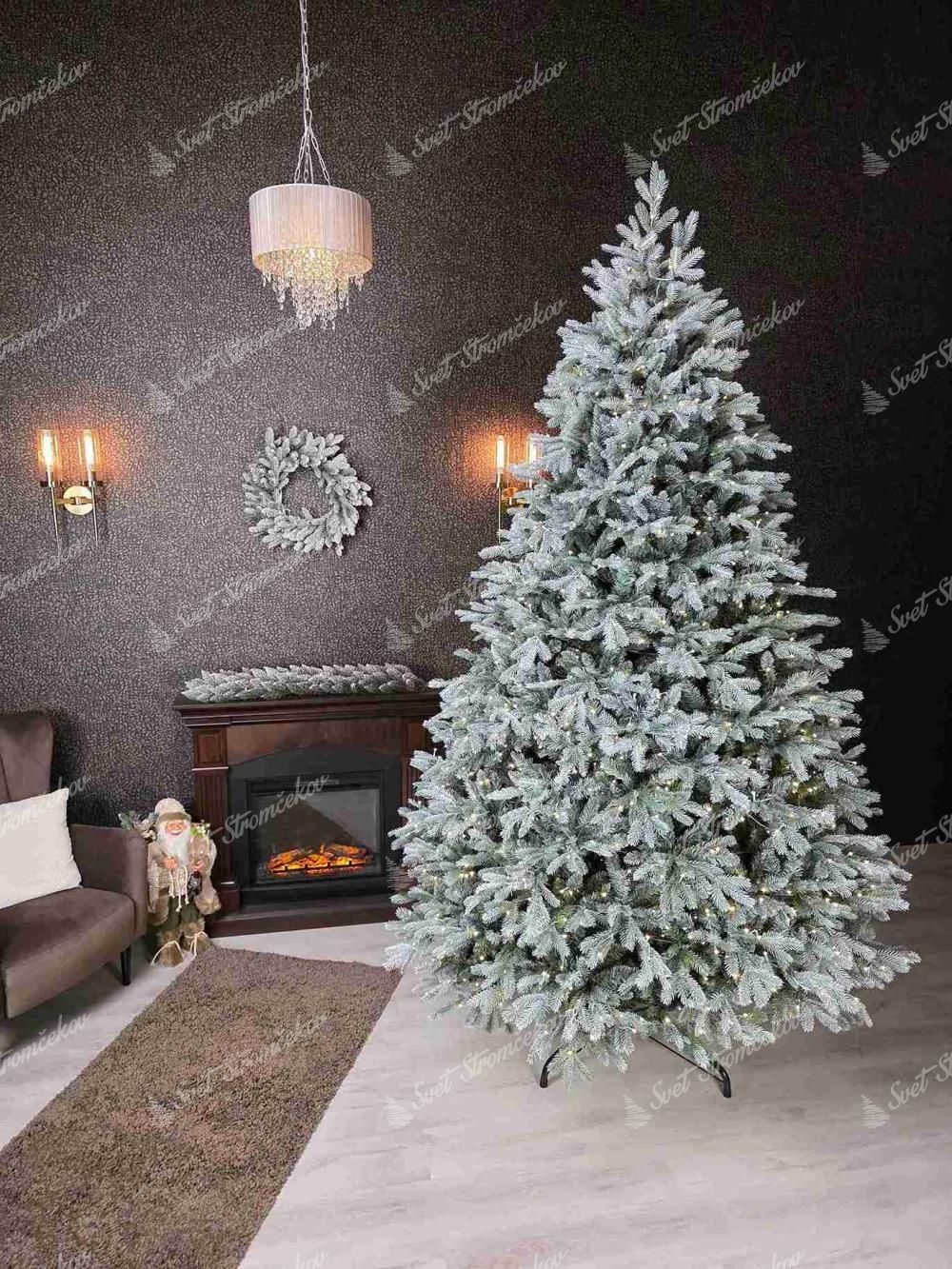 Künstlicher Weihnachtsbaum 3D Fichte Silber 280cm
