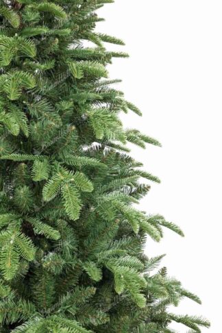 Detail des künstlichen Weihnachtsbaums 3D Colorado-Tanne, Die Kombination aus 3D- und PVC-Zweigen in natürlichem Grün verleiht dem Weihnachtsbaum ein dichtes Erscheinungsbild, das kaum von einem echten Baum zu unterscheiden ist
