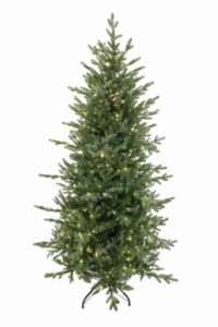 Künstlicher Weihnachtsbaum 3D Estnische Fichte LED, „Er hat eine schmalere Form und leicht hervorstehende Zweige in einer natürlich wirkenden grünen Farbe