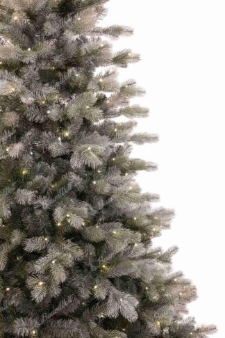Detailansicht des Weihnachtsbaums 3D Graukiefer LED Der Weihnachtsbaum wirkt wie echt und hat ein einzigartiges grün-silbernes Nadelwerk