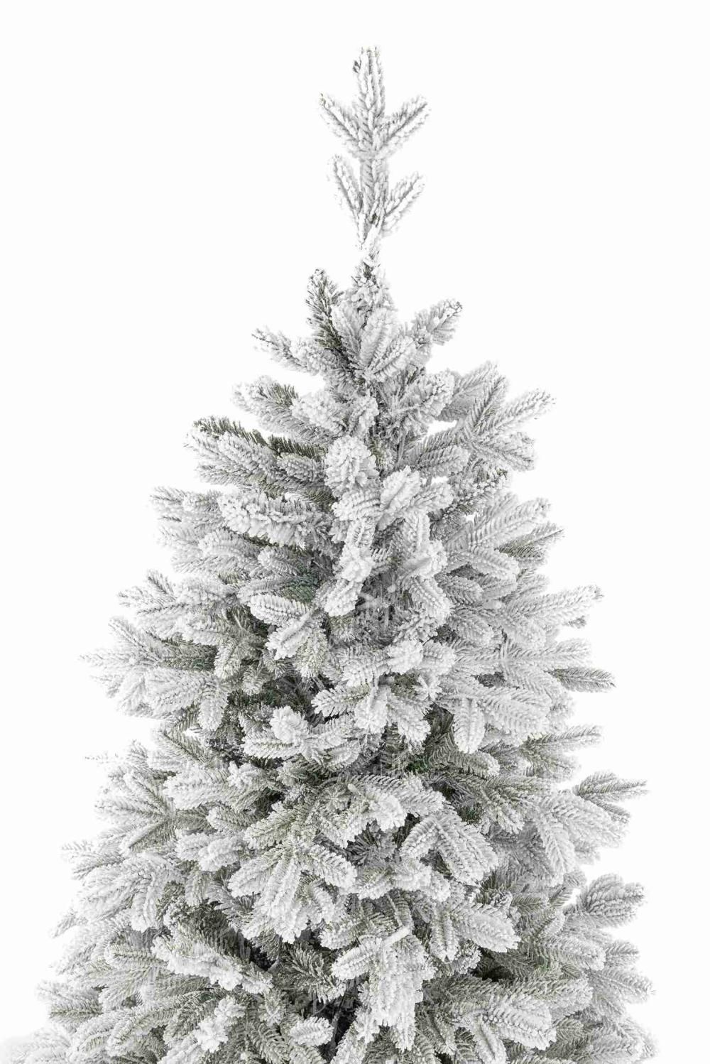 Detailaufnahme des künstlichen Weihnachtsbaums 3D Lappländische Fichte Die Zweige des Weihnachtsbaums überzeugen mit einem realistischen, verschneiten Erscheinungsbild